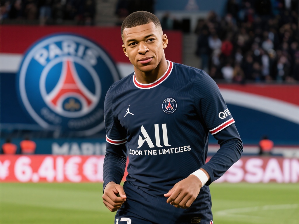 姆巴佩，一个年轻而充满潜力的足球巨星，自